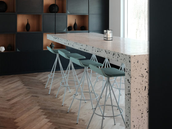 terrazzo table and chair details